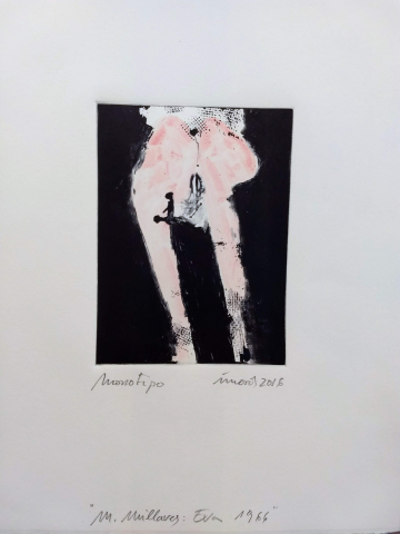 Monotipo Millares12: Eva2 - 2016 - Plancha 16x12cm - Papel 250gr Canson Guarro